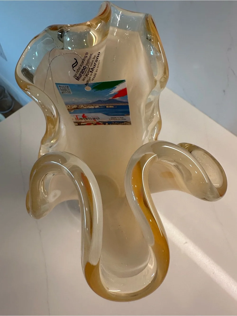 Murano Style hand blown Italian glass Vase.